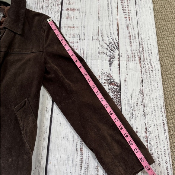 Vintage Coach 1941 Blazer Womens Small Dark Brown Suede Leather Coat Jacket - Picture 5 of 9